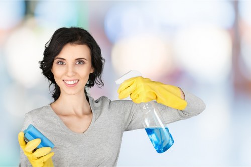 Local office cleaning team arranging a cleaning plan for a W13 business