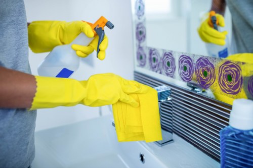 Protective PPE used during professional carpet cleaning